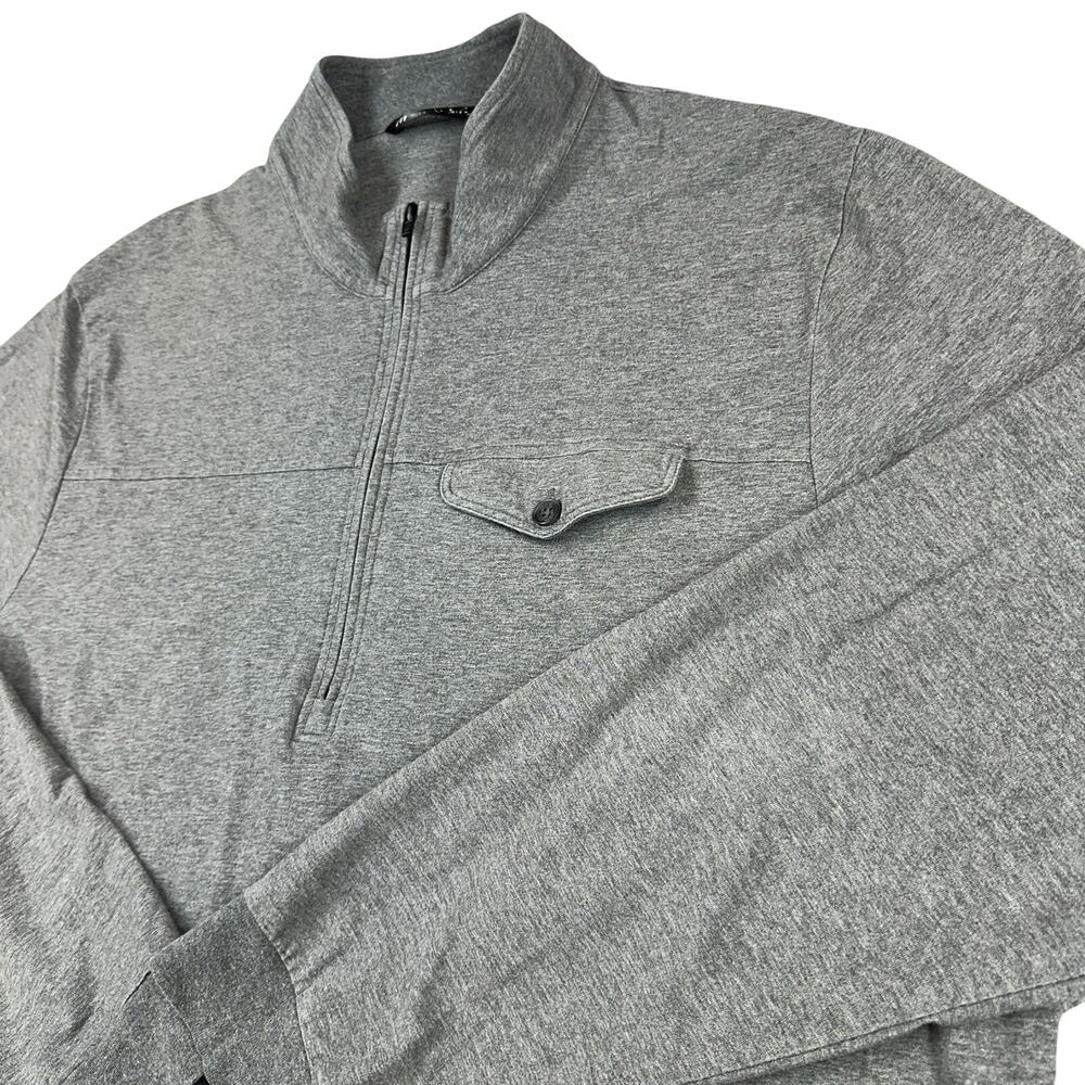 TravisMathew Men’s XXL Gray Quarter Zip Golf Pullover Cotton Stretch